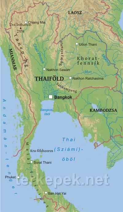 Thaiföld domborzata és vízrajza